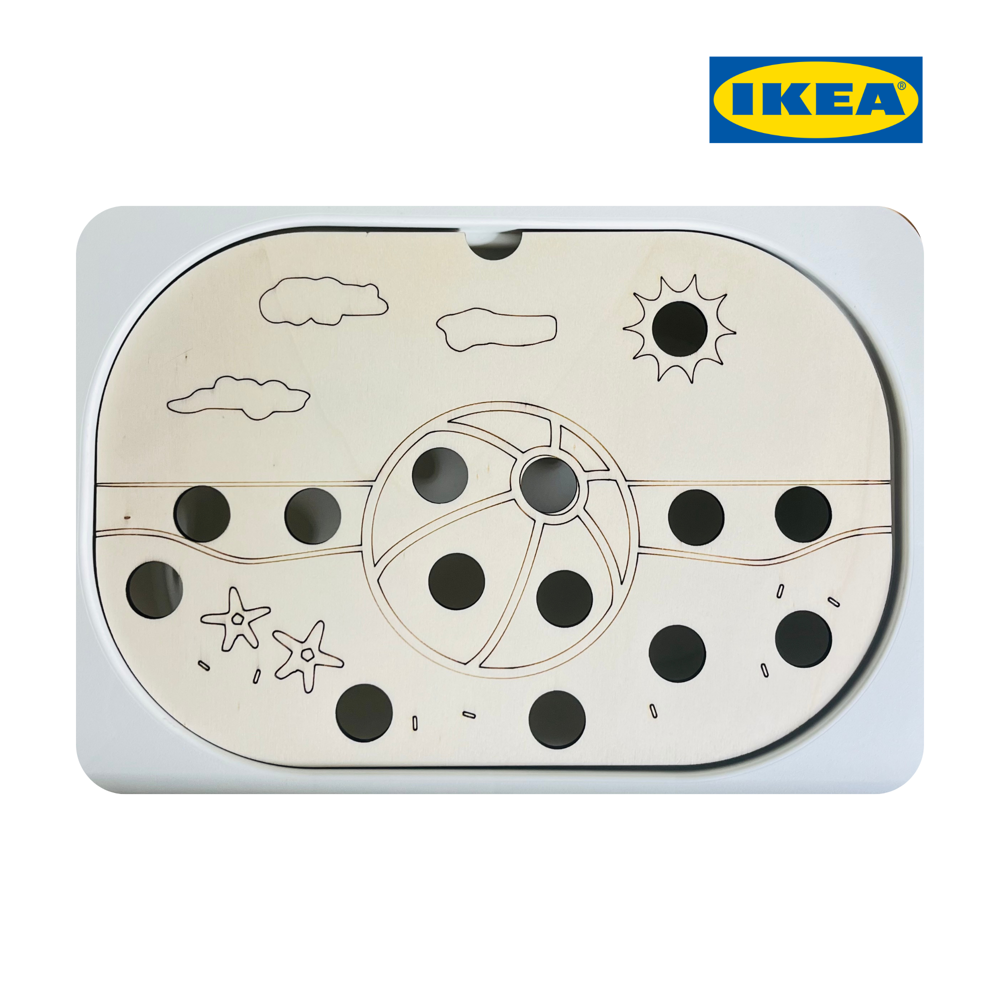Houten speeldeksel strandbal | Compatibel met IKEA bakken 🏖️☀️